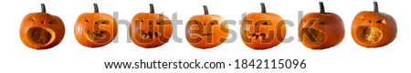 
Halloween pumpkins with white background