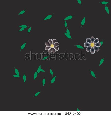 Seamless vector pattern with flowers and leafs