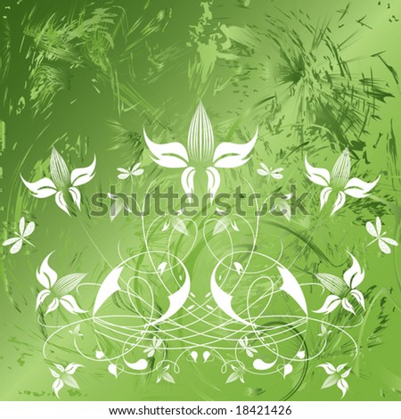 Decorative flowers on color background, vector illustration. Please see some similar pictures from my portfolio.