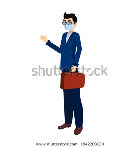 Isolated lawyer wearing a face mask - Vector
