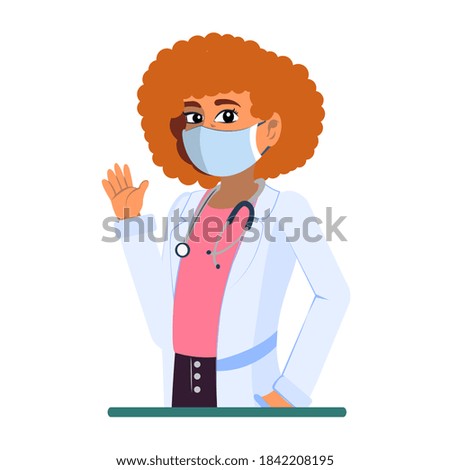 Isolated nurse wearing a face mask - Vector illustration