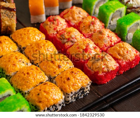 Japanese Sushi rolls sets colourful 