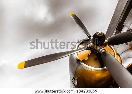 an old obsolete aircraft propeller Royalty-Free Stock Photo #184233059
