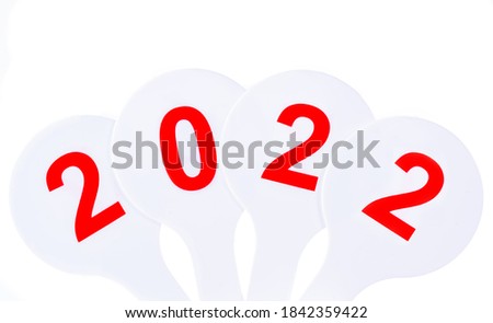 2022 new year numbers from school account training set white background