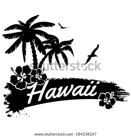Hawaii in vintage style poster, vector illustration