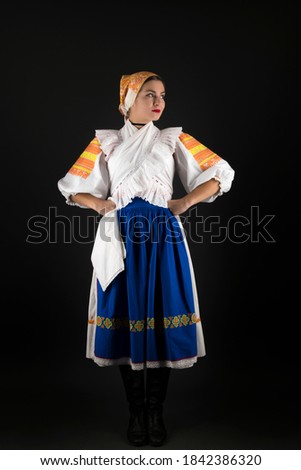 Slovak folklore. Slovak folklore girl portrait. 