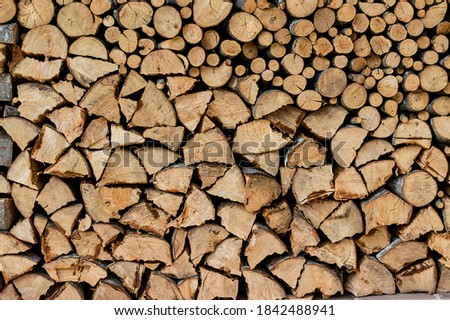 firewood, wood, wood block to heat the fireplace in winter.