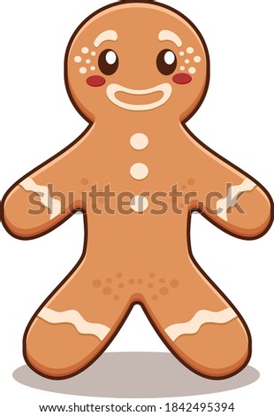 Gingerbread cartoon character illustration good for christmas event