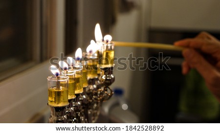Lighting the Olive Oil Chanukah Lights