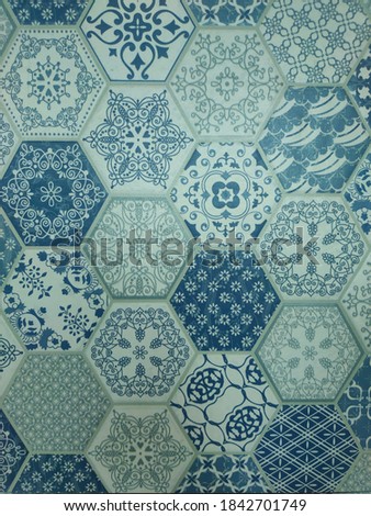 Digital tiles design. Colorful ceramic wall tiles decoration