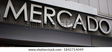 Mercado means market in spanish. Royalty-Free Stock Photo #1842714049
