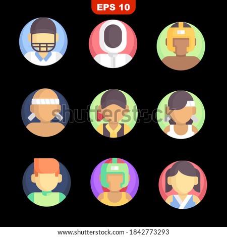 sport avatars set icons stock vector illustration