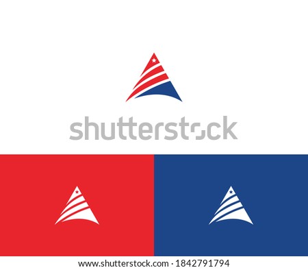 A Letter logo. American flag type