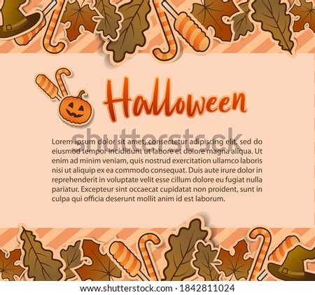 Halloween cover with autumn leaves with place for text