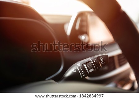 Interior view of a modern new car. Royalty-Free Stock Photo #1842834997