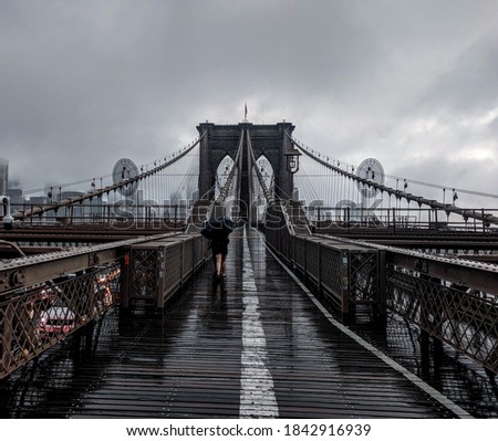 Brooklyn Bridge in the rain