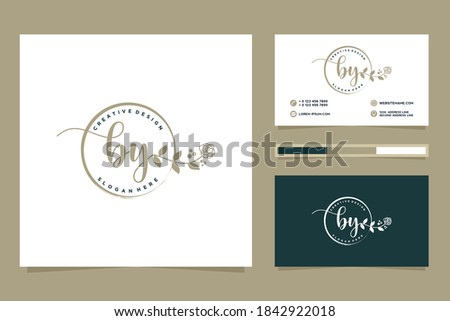 Initial BY Feminine logo collections and business card template Premium Vector
