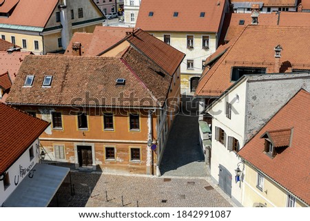 view of old town in Kamink Slovenia, digital photo picture as a background , taken in bled lake area, slovenia, europe
