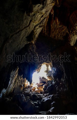 cave in cave, digital photo picture as a background , taken in vang vieng, laos, asia