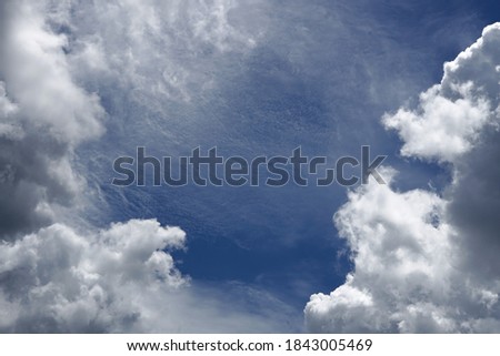 The perspective of clouds in the blue sky backgrounds.