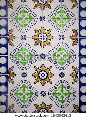 Background and Pattern : Seamless patchwork tile. Vintage portuguese and spanish ceramic tilework.