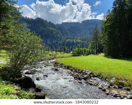 The Giessbach stream above Lake Brienz (Brienzersee) and in the eponymous nature park - Canton of Bern, Switzerland (Kanton Bern, Schweiz)