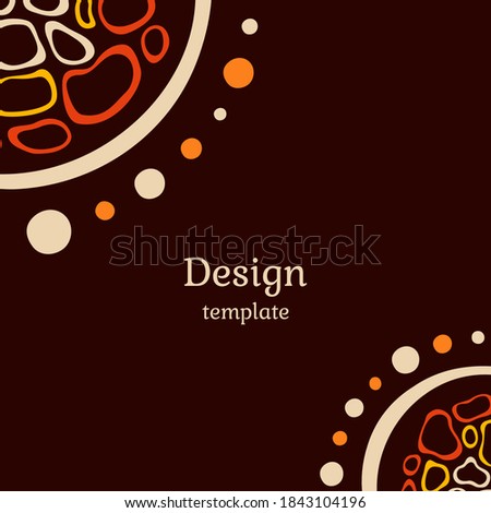Invitation graphic card with stylized sun. Australian art. Painting style. Applicable for covers, posters, flyers, brochures. Ethnic motifs. Color vector background.
