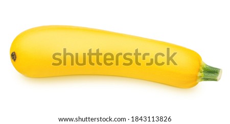 Fresh whole yellow vegetable marrow zucchini isolated on a white background. Clip art image for package design.
