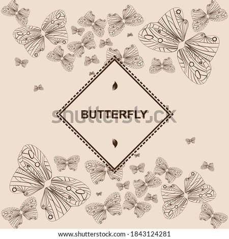 Seamless pattern with flying gentle butterflies and flowers. Vector floral illustration on white background in vintage watercolor style.
