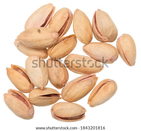 Heap of pistachio isolated on white background