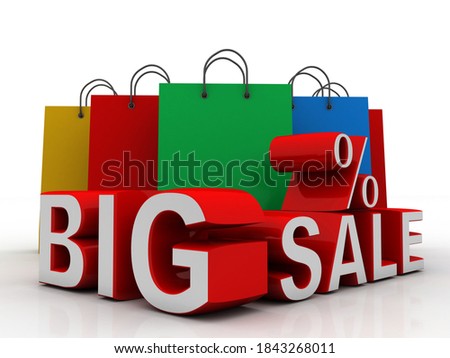 3d rendering colorful shopping bags