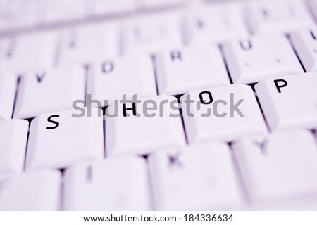 keyboard buttons with the word shop