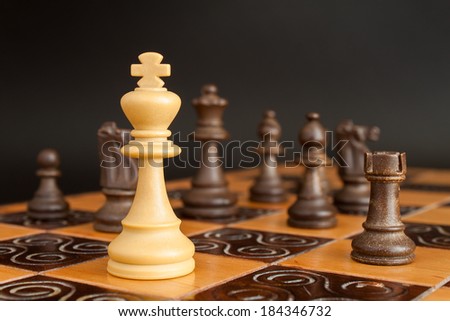 Chess on the chessboard Royalty-Free Stock Photo #184346732