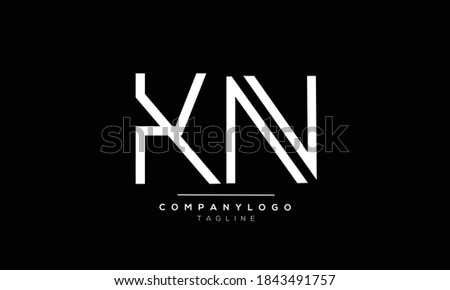 KN initials monogram letter text alphabet logo design