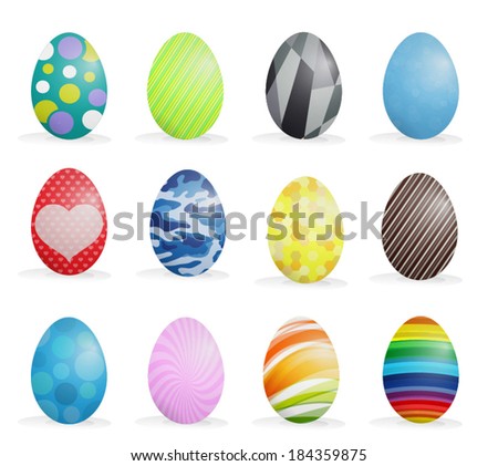 Illustration of easter eggs on a white background