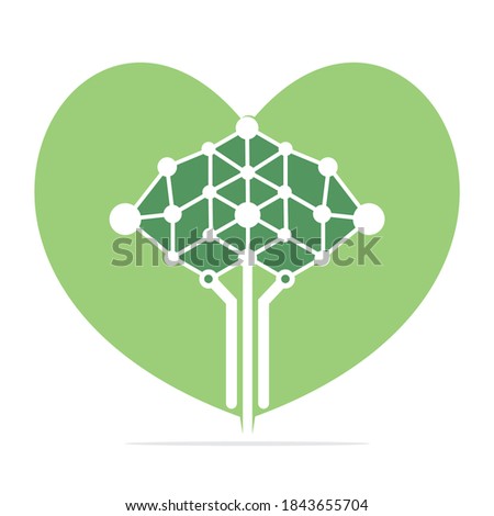 Love Digital tree logo design concepts. Educational learning and technology companies logo.