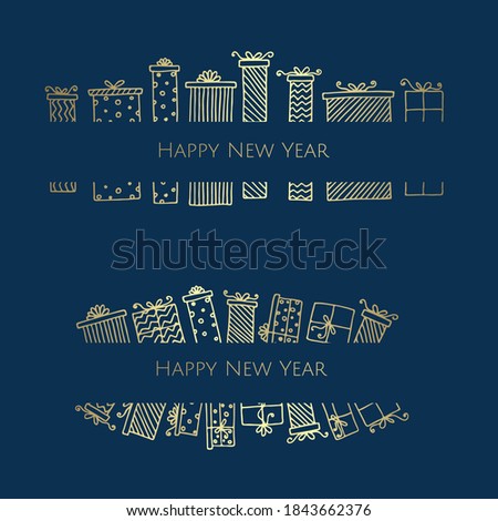 Merry Christmas background with christmas element. Vector illustration with presents