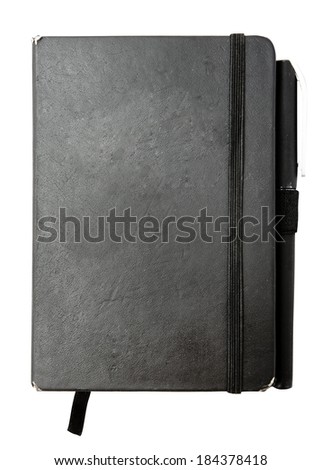 Note pad closed with ornament  isolated