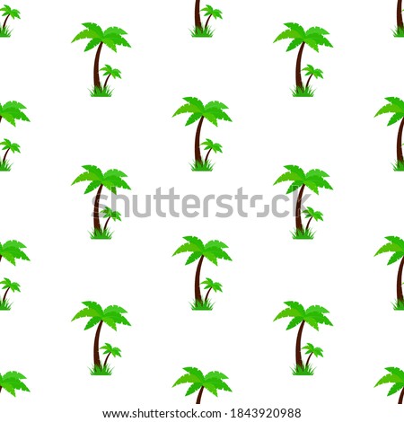 Palm trees seamless pattern on white background.