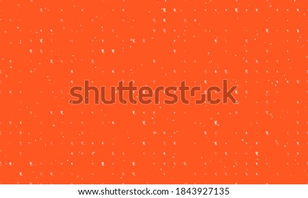 Seamless background pattern of evenly spaced white scorpio symbols of different sizes and opacity. Vector illustration on deep orange background with stars