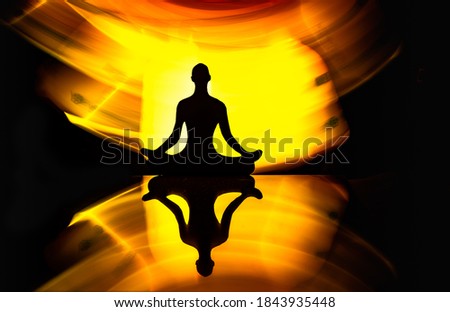 Contour of a man sitting in a lotus position