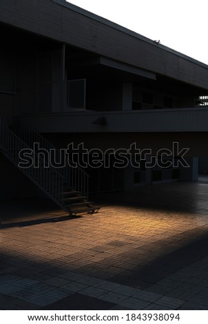 
sunlight on the street street photography shadows stairs without people background dramatic stage sidewalk colo orange sunset