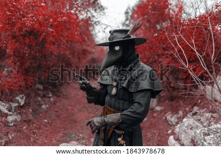 the plague doctor in the forest of the middle ages