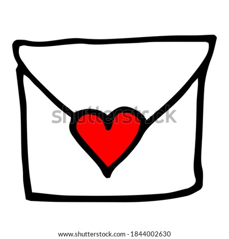 Isolated envelope with a heart. Vector illustration of love letter concept with closed envelope and little red heart on it