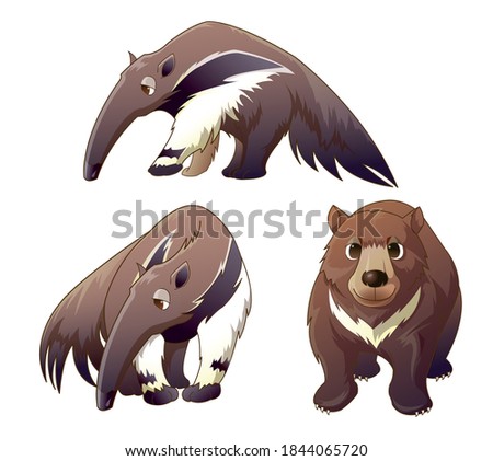 character of cartoon Muraved & Medved cartoon on isolated white background