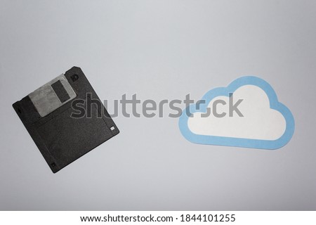Floppy disc and cloud isolated