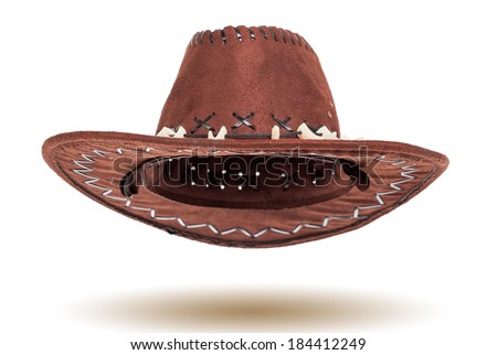 Leather cowboy hat isolated on white background