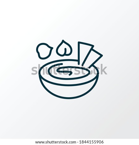 Hummus jar icon line symbol. Premium quality isolated sauce element in trendy style. Royalty-Free Stock Photo #1844155906