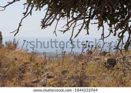 panorama view from ruins of Antimachia on Kos Island, Greece