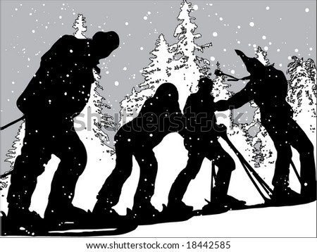 skiing with friends